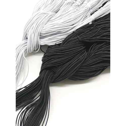 1毫米（8锭）圆形弹力绳弹力绳手炼标签绳串珠绳串珠弹力绳黑白