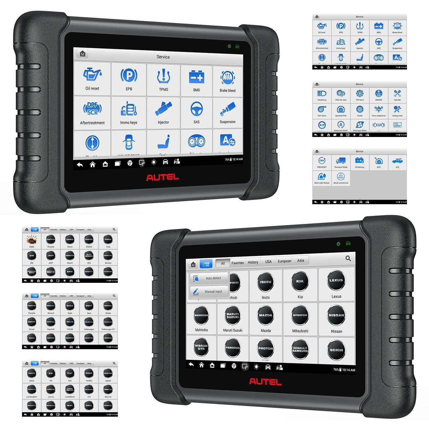 Autel MX808S汽车智能诊断仪检测电脑ECU解码故障清除胎压检测