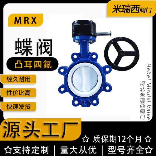 船阀蜗轮传动凸耳蝶阀四氟板四氟套支耳蝶阀 厂家河北LTD371F-10Q