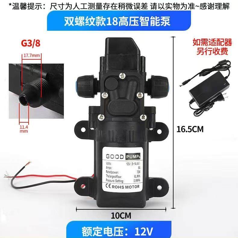 多用途12V隔膜泵大功率洗车器水泵便携清洁洗车工具增压泵