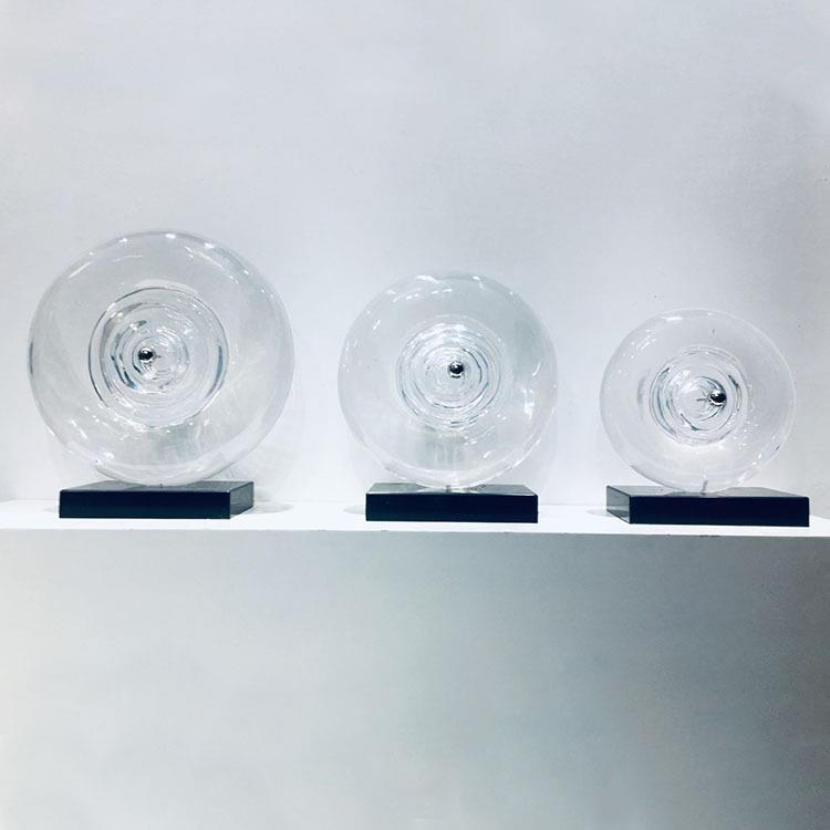 厂家直销透明树脂圆形雕塑工艺摆件软装家居样板房玄关北欧装饰品