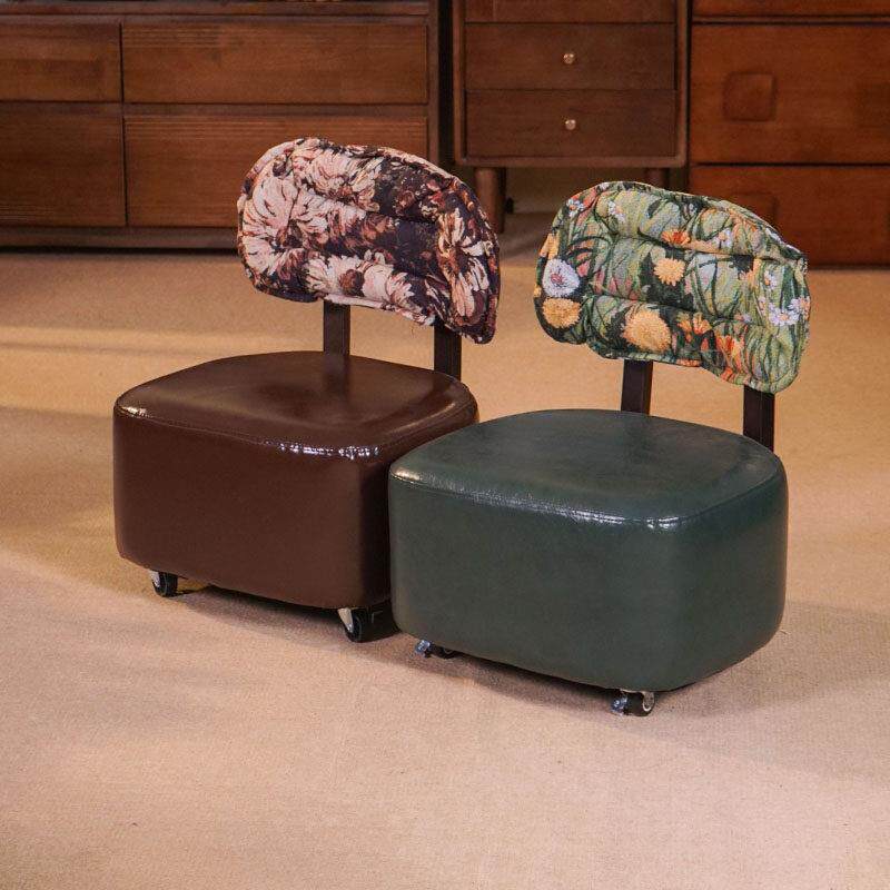 实木小椅子家用靠背滑轮椅万向轮溜溜凳加大阳台休闲久坐不累椅