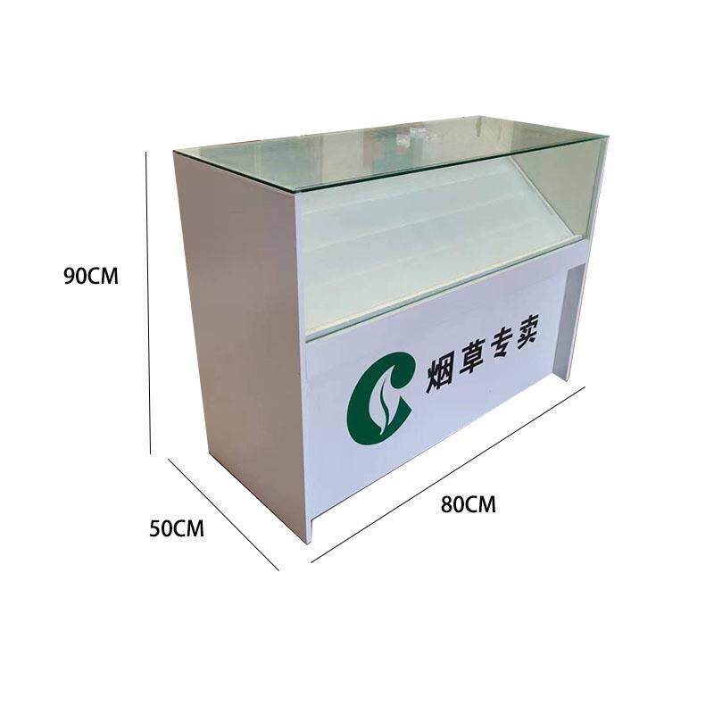 木质香烟柜钢化玻璃展示柜台超市便利店烟台多功能可加轮子锁工厂