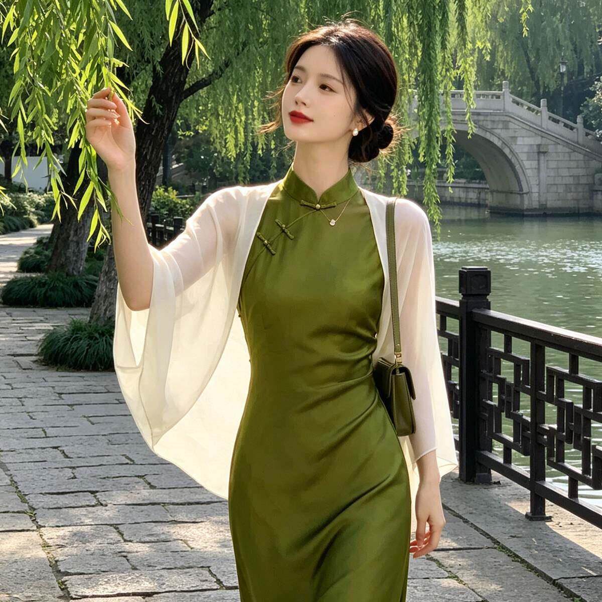 新中式披肩外搭女2026新款披风斗篷空调披肩女夏薄款外搭配旗袍