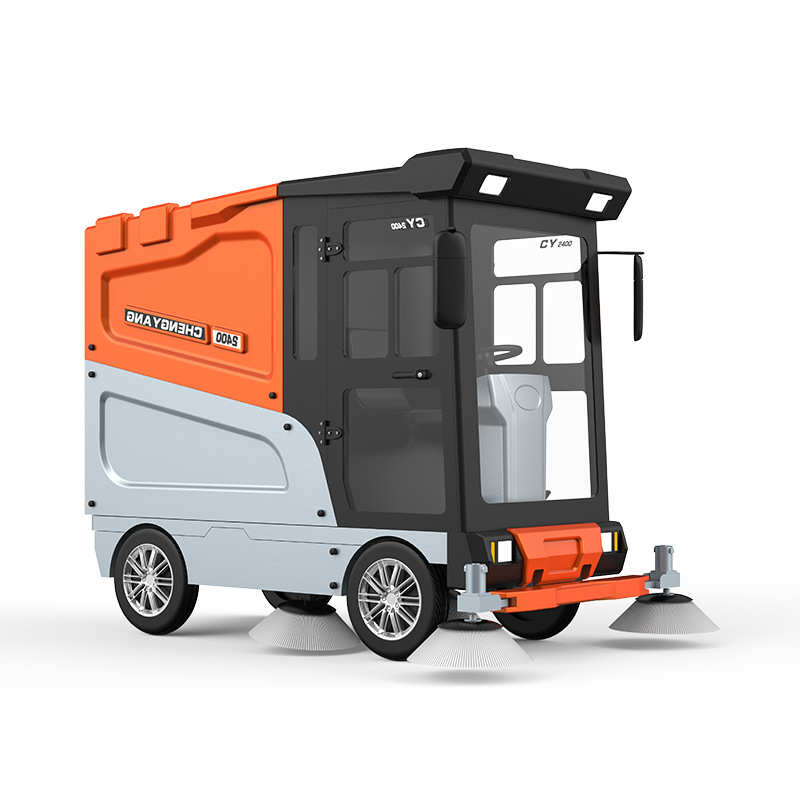 扫地扫地g洒水-清扫车2400全封闭式清洁车道垃圾路四轮吸尘电动车