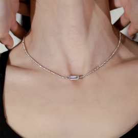 宝家高定S925纯银两股编织意大利项圈女项链小众设计高级感潮颈链