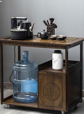 移动茶水柜办公室下置水桶置物架茶木客烧厅水泡桌边OGP柜实茶台