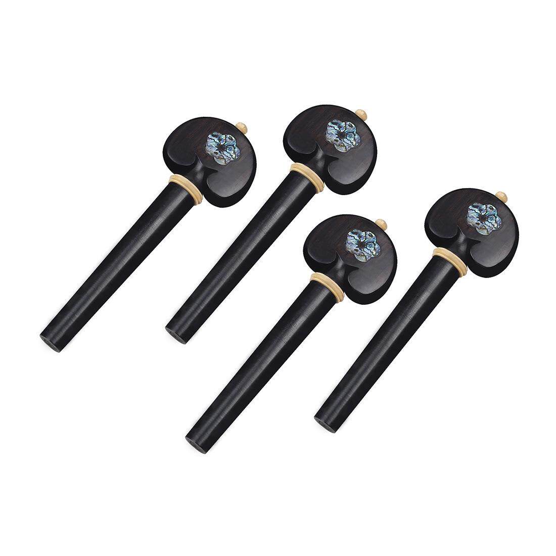 高档手工雕花大提琴弦轴鲍鱼壳4个装乌木弦钮调音琴轴大提琴旋钮