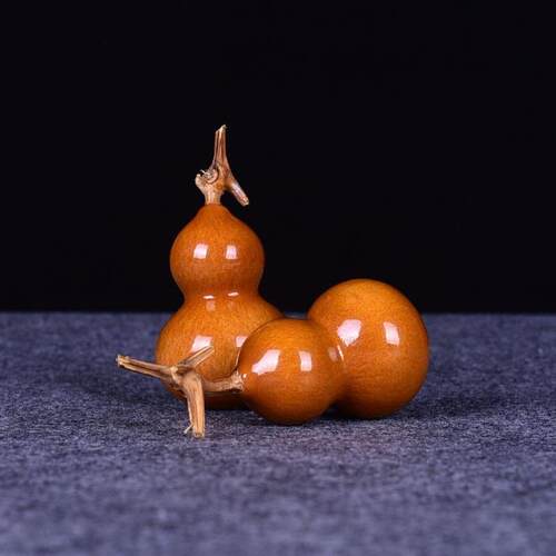 包浆天然老葫芦手捻小葫芦把玩做旧紫皮文玩摆件手把件草里金