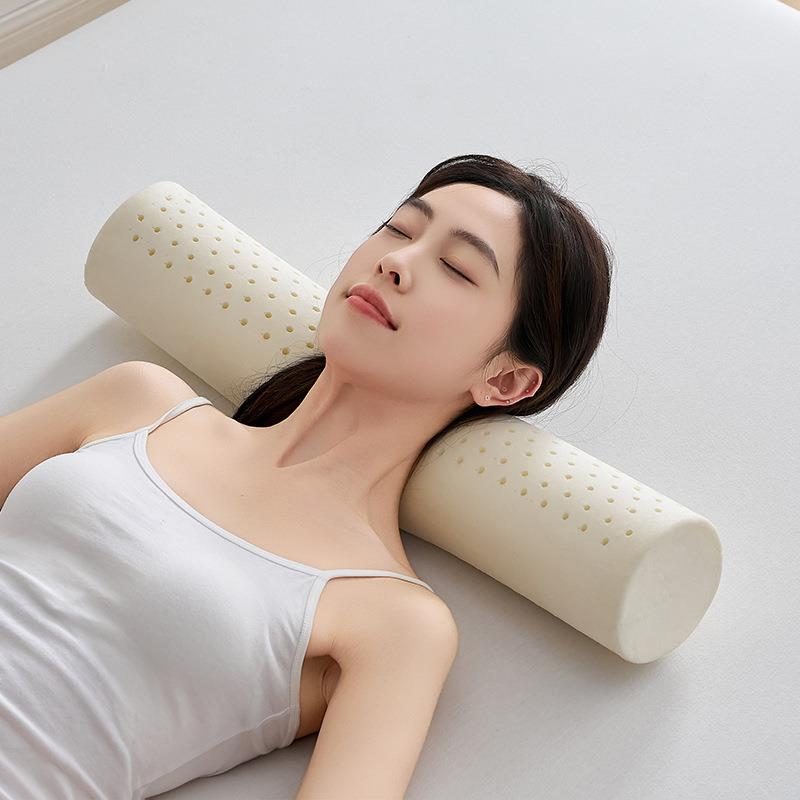 乳胶圆柱颈椎枕小圆枕护颈专用橡胶长条圆形糖果睡眠单人成人枕头