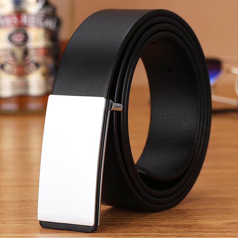 正品皮带男真皮平滑扣青年男士皮头层牛皮腰带百搭约裤男带牛简时