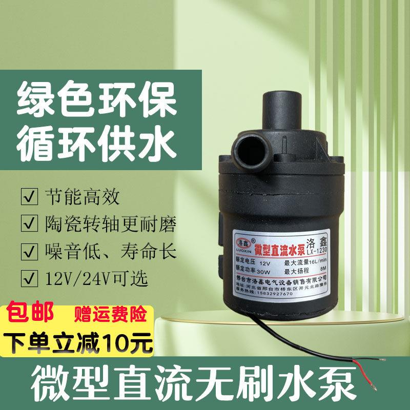 直流无刷12V24V30W电动小水泵大流量家用微型水陆两用洗澡增压泵