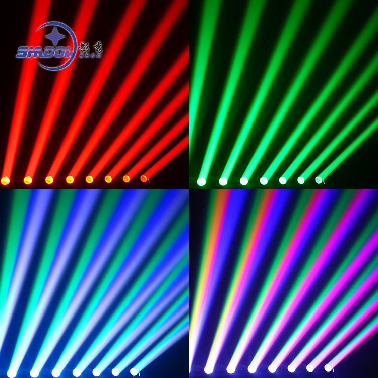 LED八眼光束灯8颗光束摇头灯长条旋转排灯点阵扫描舞台灯光酒吧灯
