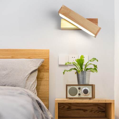 日式侘寂原木床头壁灯卧室书房电视柜镜前壁灯酒店走廊过道玄关灯