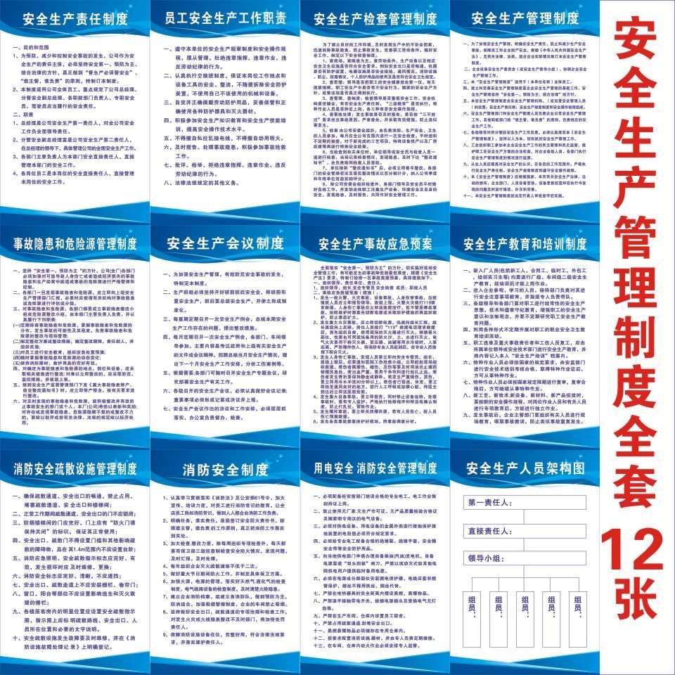 工厂安全生产管理制度牌，仓库标语消防标识规章制度安监检查