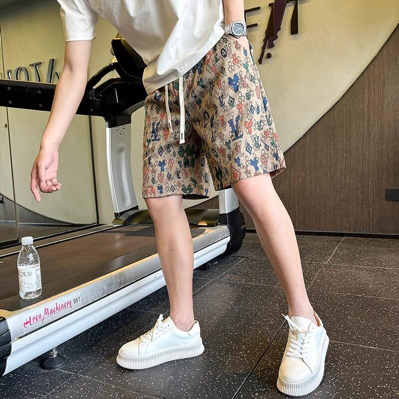 LL男装短裤男潮牌夏外穿宽松2025年新款休闲运动五分裤花色沙滩裤