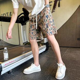 LL男装短裤男潮牌夏外穿宽松2025年新款休闲运动五分裤花色沙滩裤
