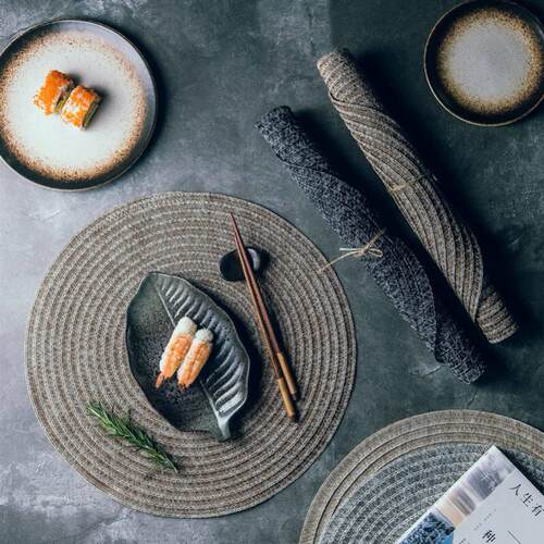 18CM round coasters 36CM hand-woven placemats