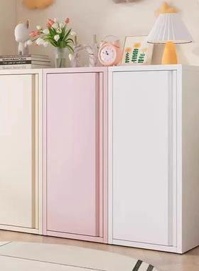 铁储物柜奶油风格多巴胺家庭客厅现代马卡龙单门柜卧室阳台储物柜
