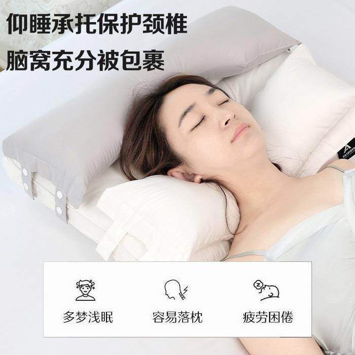新款三合一全棉护颈枕双层羽丝绒枕头酒店枕芯学生成人保健枕