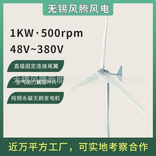 L1-2000W48V96V120V220V380V水平轴风力发电机微风启动低转速高效