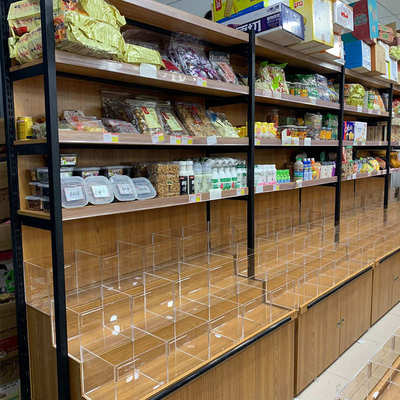 食品散称钢木货架展示柜 商场便利百货店摆列架 超市商店木质货架