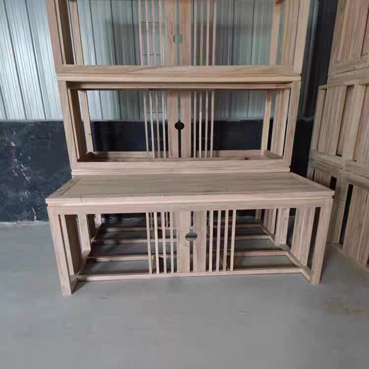 实木中式茶桌茶台泡茶喝茶桌画案白茬白胚原木老榆木家具工厂