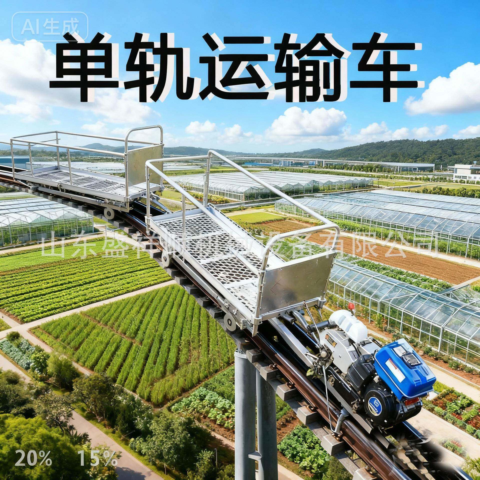 山地果园农作物轨道运货车多功能小型单轨运输车大马力爬坡小火车