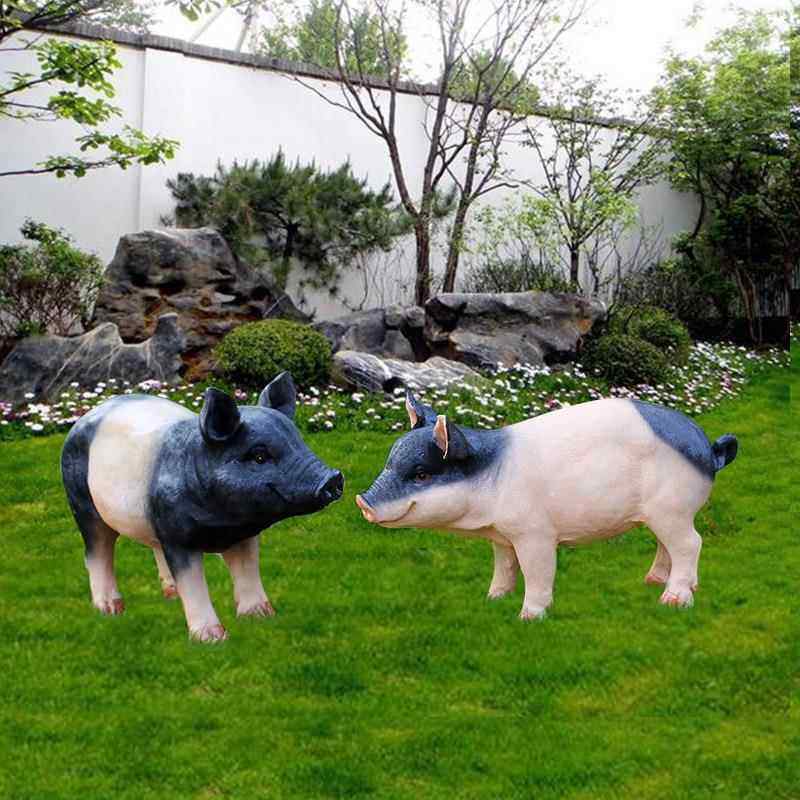 户外仿真猪摆件花玻庭院别小墅农场景观装饰工艺园品璃钢动物仿真