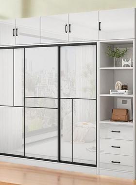 实SOV面木柜家用卧推拉门衣橱现代简约经济型亮储物收纳室简易组