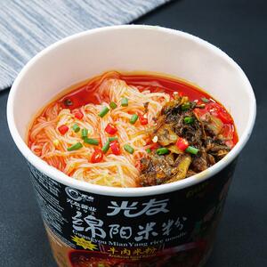 四川绵阳米粉 光友老开元风味米粉 牛肉味冲泡型方便速食食品桶装