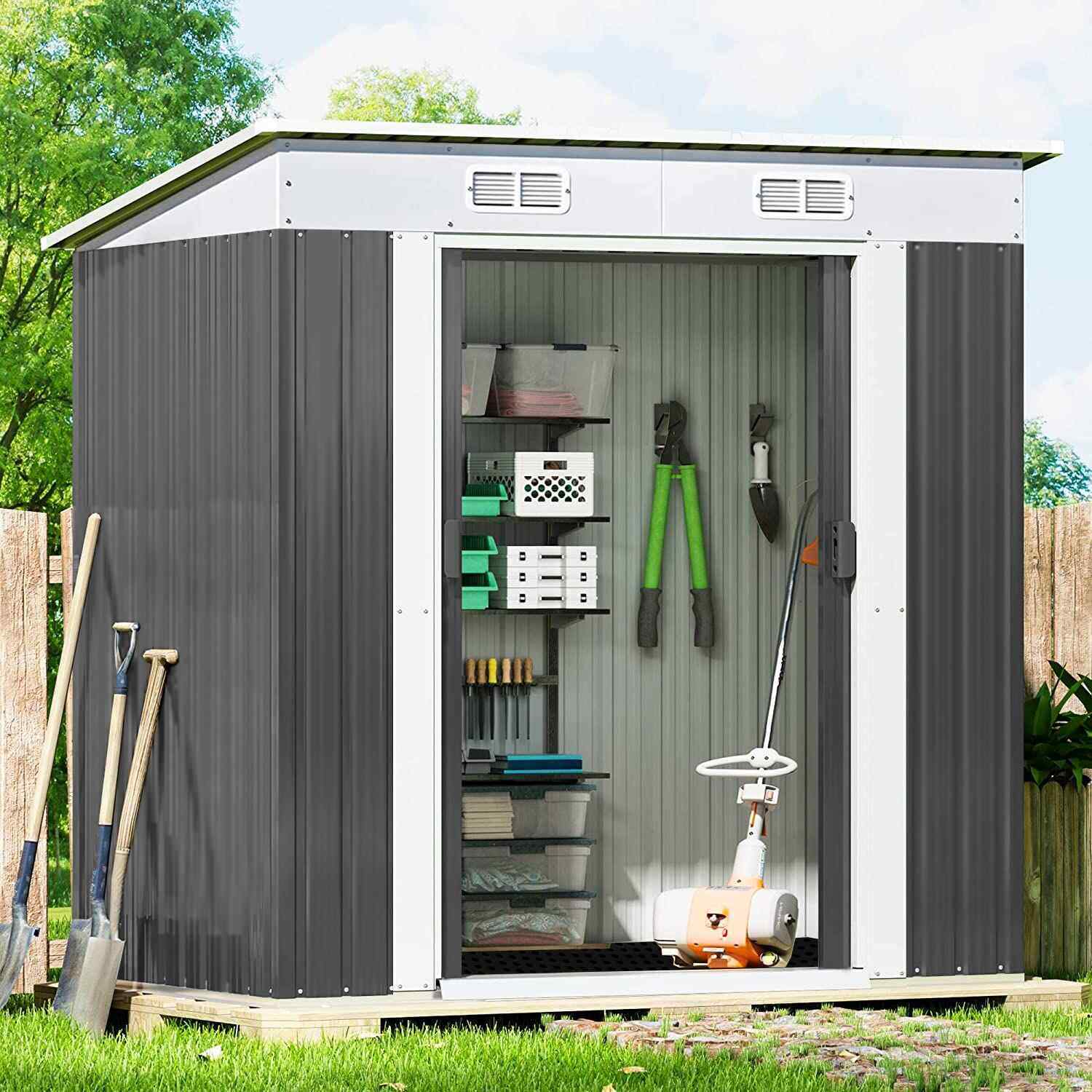 户外工具房庭院储物房露台组合屋简易房活动板房移动房花园杂物间