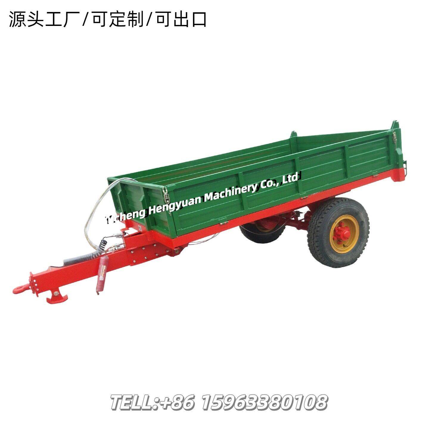 配套30-80马力拖拉机的四轮农用欧式拖车,运输各种散装货物车斗