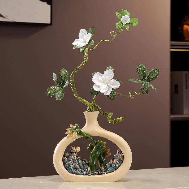 tfgsd%%u新中式创报意竹平安饰花瓶摆入户玄关客厅电视果柜节节高