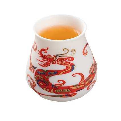 家用不主人白瓷风杯国陶瓷杯创意品茗意手工中式描金倒杯福高档潮