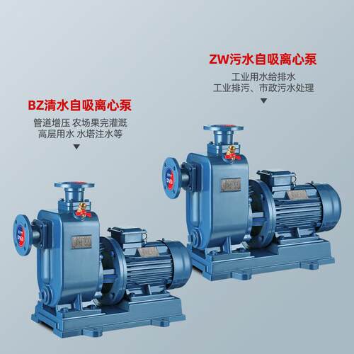 BZ8自吸泵卧式塞管道离心泵30v365污水抽水ZW自吸式无堵排污泵泵