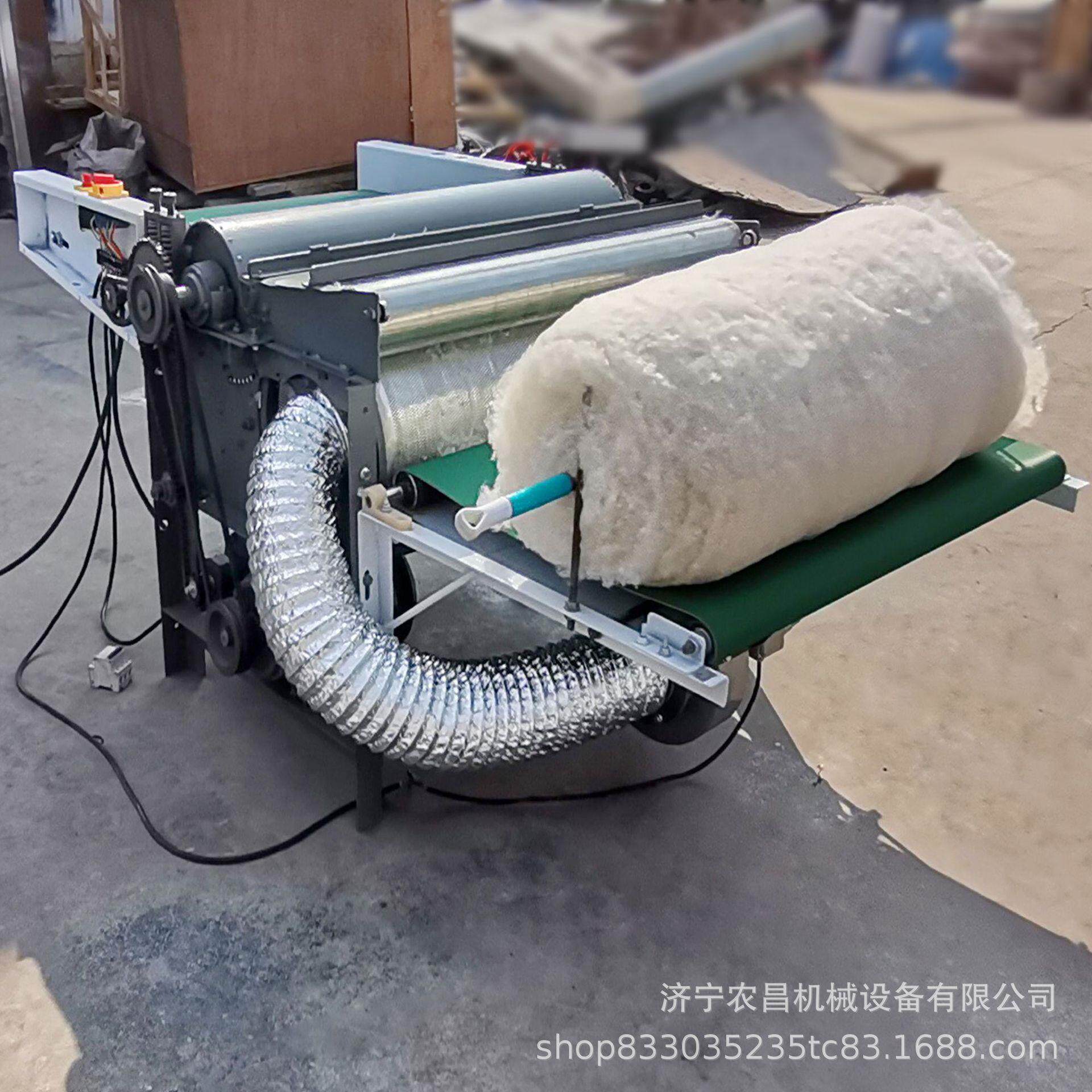 旧棉被梳理翻新机 双辊弹花机操作视频 小型羊毛梳理设备 - 实物图