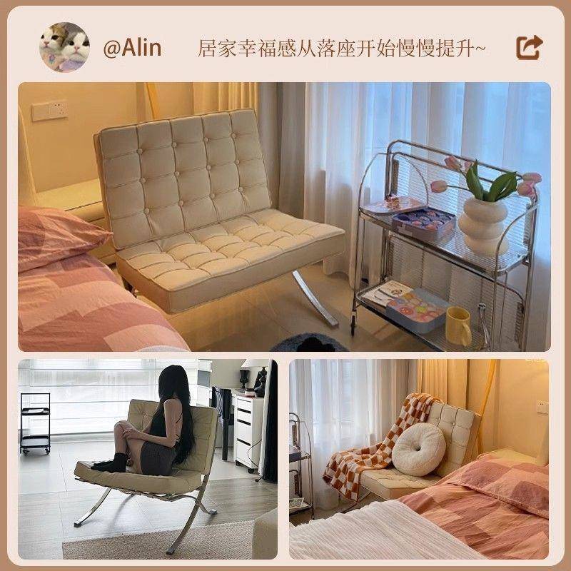 巴10070483塞罗那单人沙发发闲椅客厅卧室设计师懒人休躺椅款网红