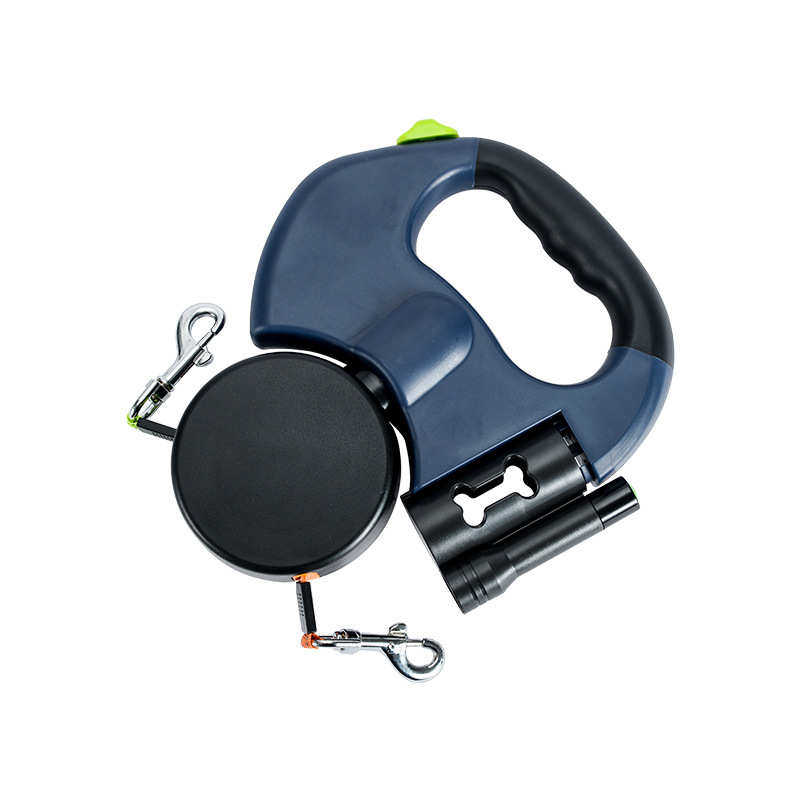 宠物双头牵引器360度旋转伸缩牵引配备LED灯照明带垃圾盒,宠物/宠物食品及用品,狗牵引绳,淘宝优惠券,粉丝福利购,淘宝优惠卷