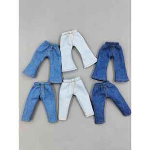 12分娃手办配件molly娃牛仔裤 ob11娃衣阔腿裤 GSC YMY 长裤 bjd