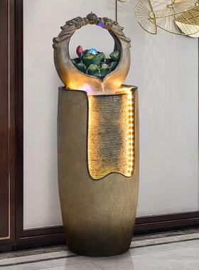 新中式禅意流水摆件循环水客厅阳台室内景观喷泉招财落地造景装饰