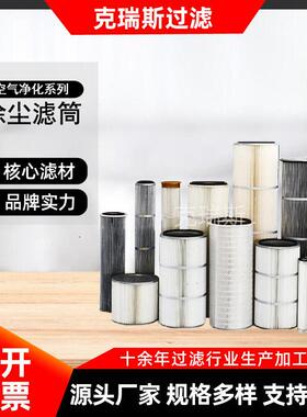 除尘滤筒聚酯无纺布烟尘净化粉尘滤芯 喷粉设备气体过滤除尘滤芯