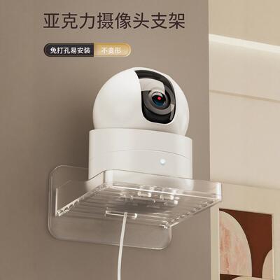 Wall-mounted surveillance camera shelf without nails or dril