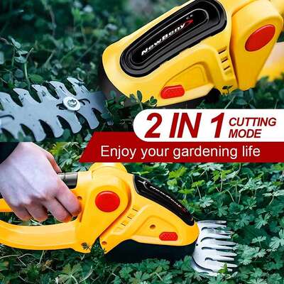 2合1绿篱机20000RPM可充电手持式家用灌木除草修剪割草机花园工具