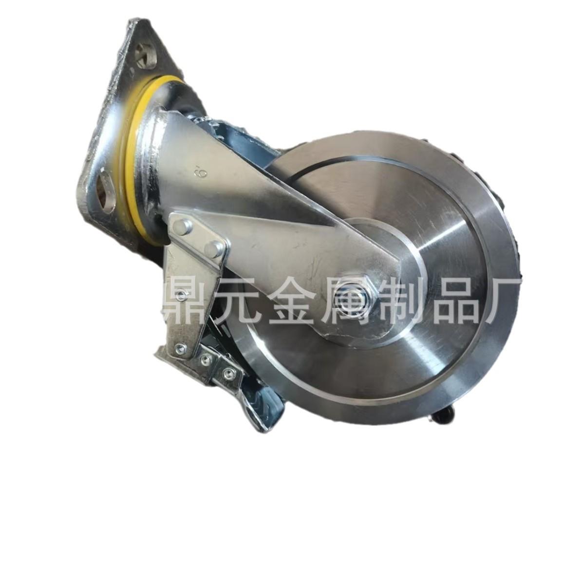 定制5寸6寸8寸重型铸钢脚轮定向静音耐压轴承刹车轮轮