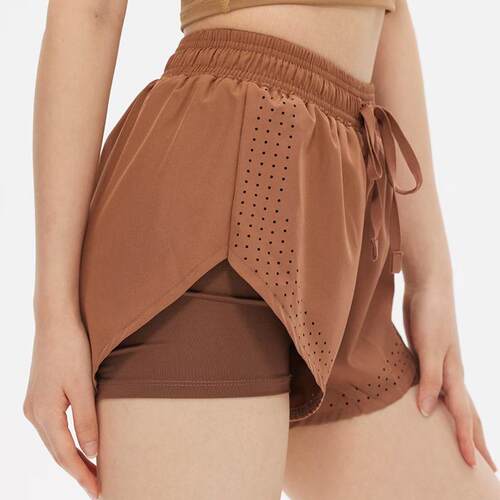 Women Quick-Dry Running Shorts Workout Layer Active Shorts