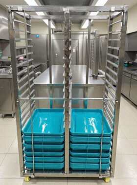 定制双排速冻车蒸肉架子车食品烘干冷冻周转车不锈钢馒头推车