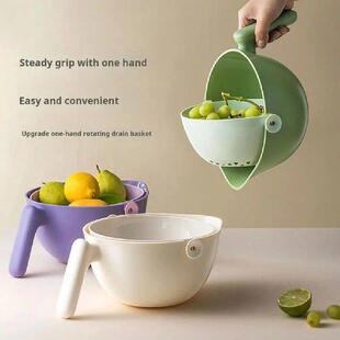 Strainer Kitchen free Drain Double Layer Rotating Bpa