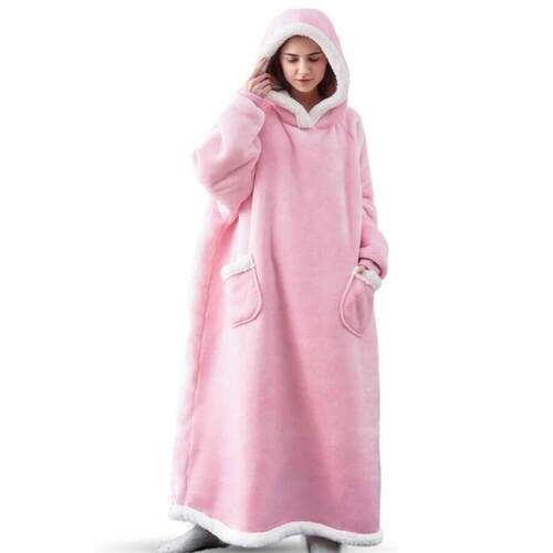 Warm wearable casual long hoodie, hooded blanket, blanket