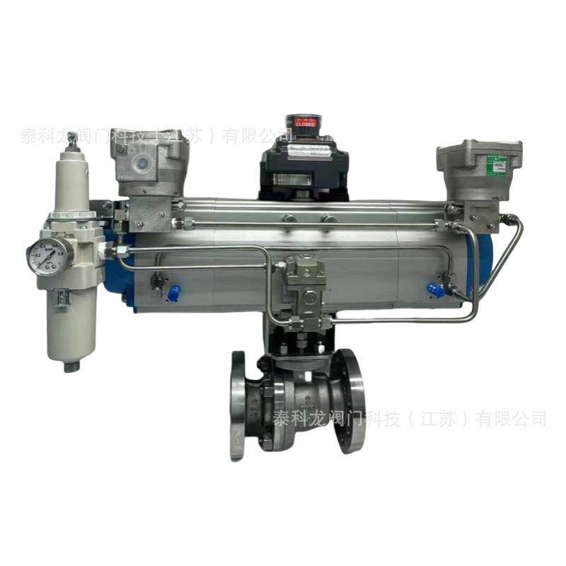 气动两位三段式球阀法兰连接PN16150LB
